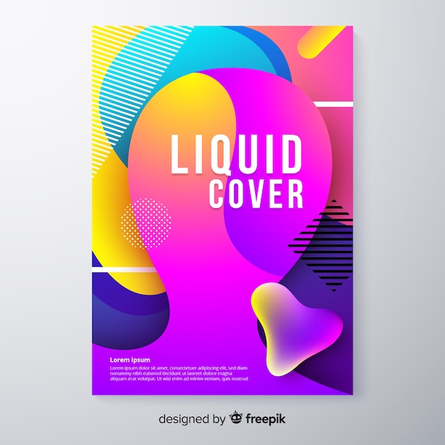 Cover with colorful liquid effect