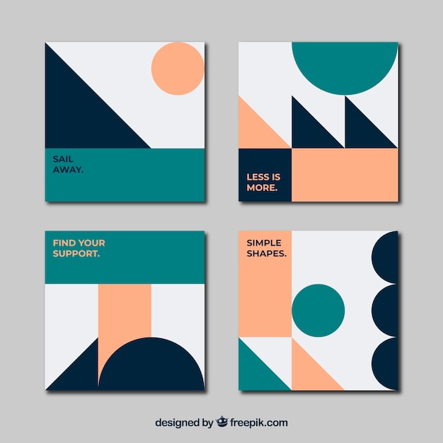 Covers collection with geometric shapes