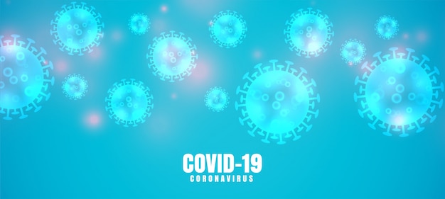 Covid-19 coronavirus blue banner with virus spread