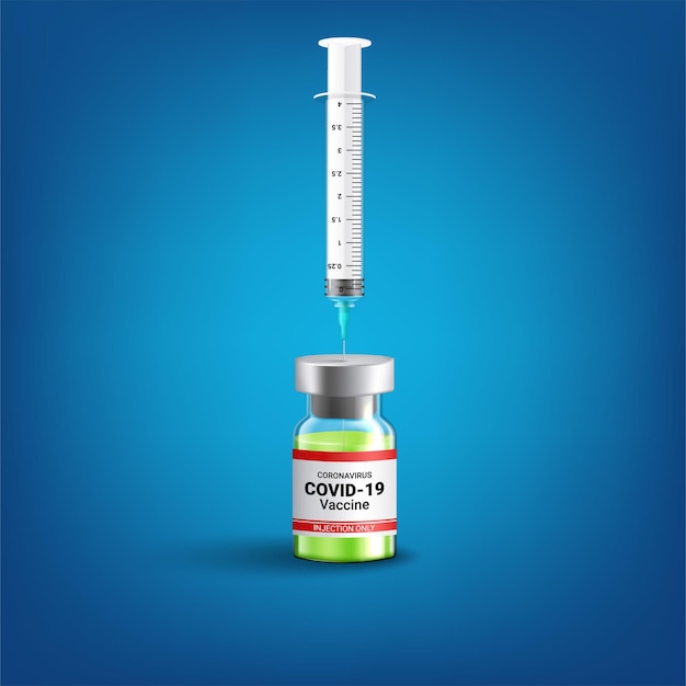 Covid-19 Coronavirus concept. vaccine vial and syringe