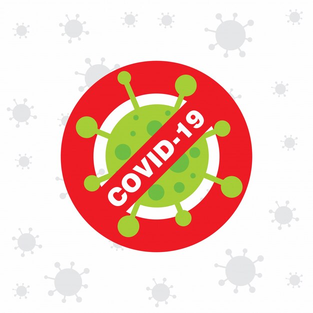 Covid 19  Poster with virus icon