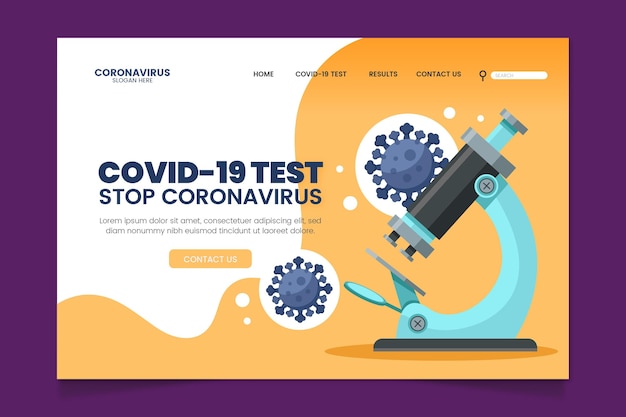 Covid-19 test landing page