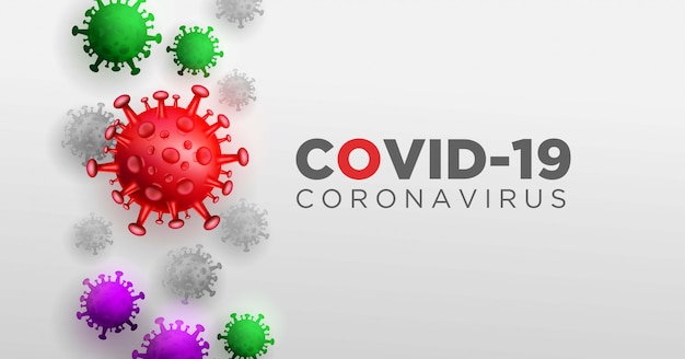 Covid Coronavirus in Real 3D Illustration concept to Describe about Corona Virus anatomy and type.