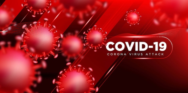 Covid Coronavirus in Real 3D Illustration concept to Describe about Corona Virus attack.