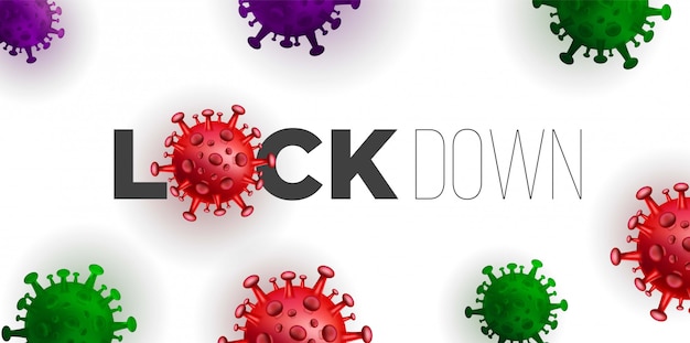 Covid Coronavirus in Real 3D Illustration concept to Describe about Lockdown area