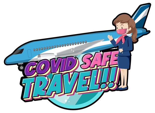 Covid Safe Travel hand drawn lettering logo