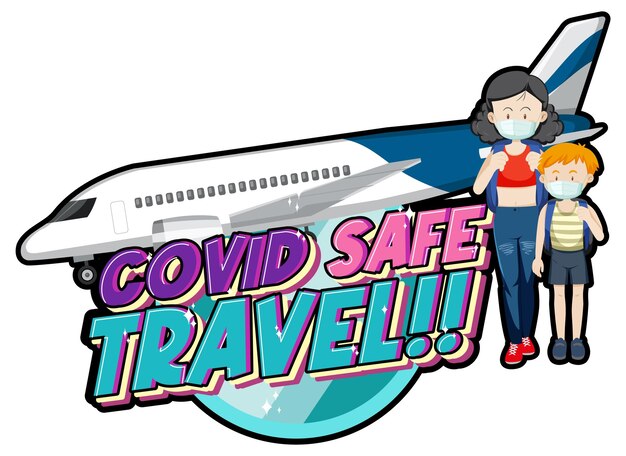 Covid Safe Travel hand drawn lettering logo