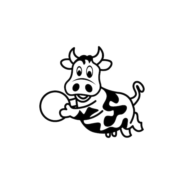 Free vector cow abstract sketch logo design template