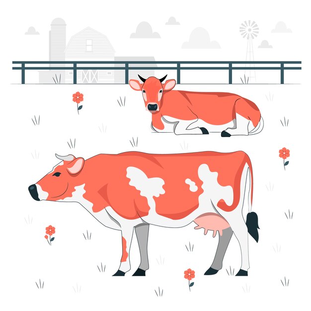 Cow concept illustration