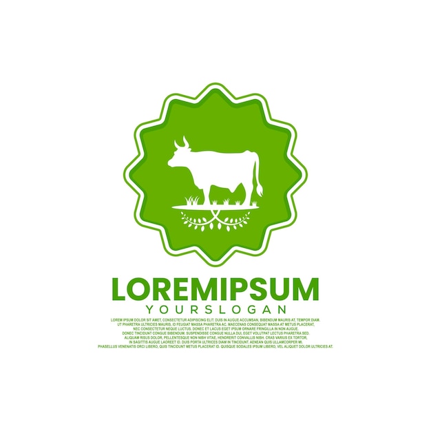 Free vector cow farm logo vector design logo