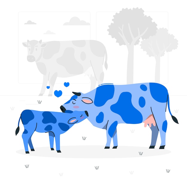 Free vector cow mum concept illustration