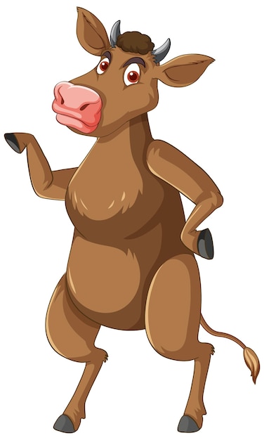 Free Vector cow standing on two legs cartoon character