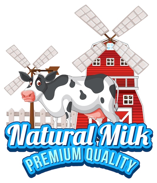 A cow with a Natural milk label