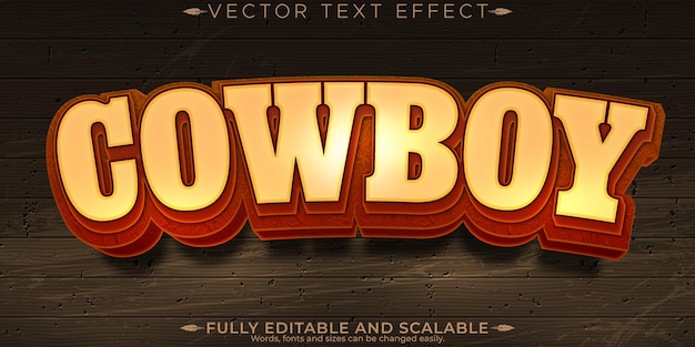 Cowboy text effect editable western and ranch customizable font style