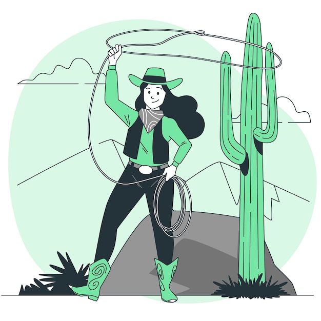 Free Vector cowgirl concept illustration