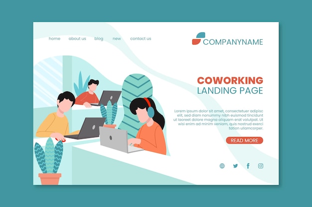 Coworking landing page template