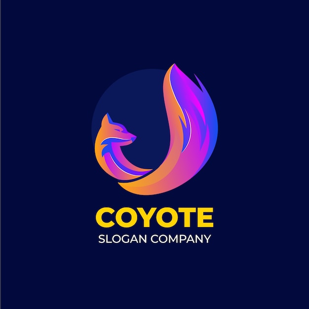 Free vector coyote branding logo template