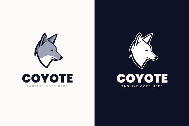 Free vector coyote branding logo template