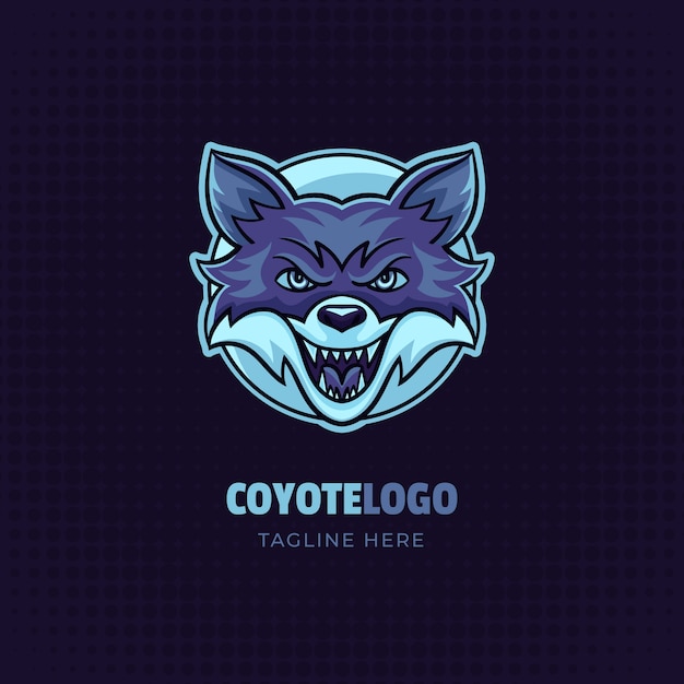 Free Vector coyote branding logo template