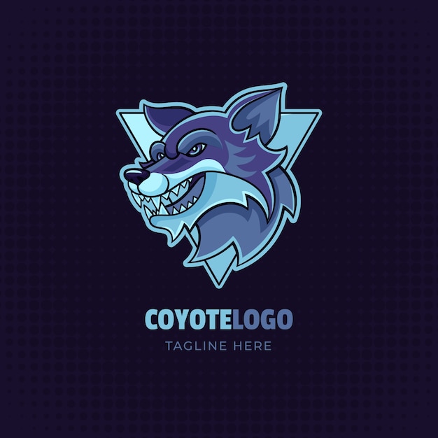 Free Vector coyote branding logo template