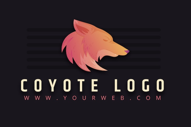 Free vector coyote branding logo template