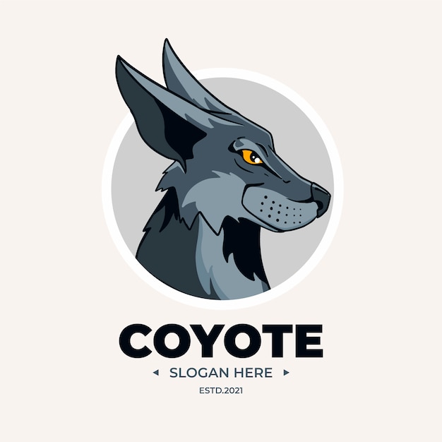 Free vector coyote branding logo template