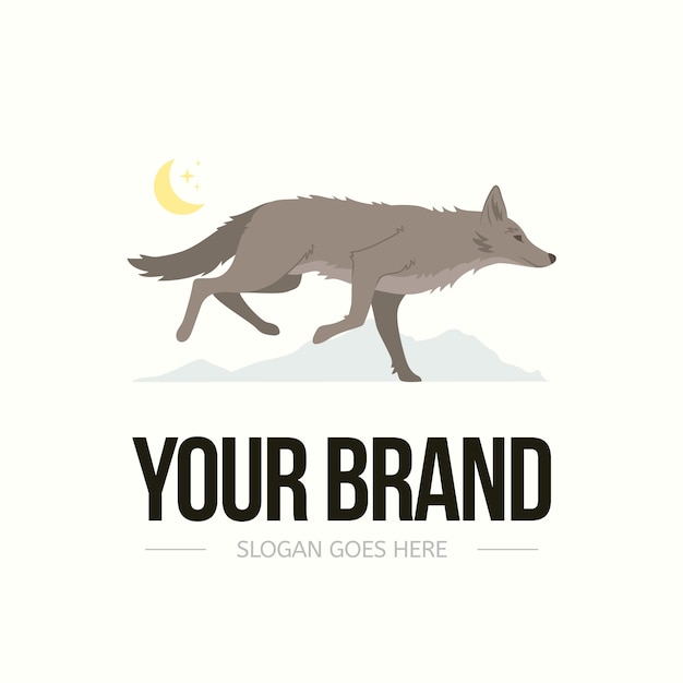 Free vector coyote branding logo template