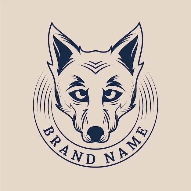 Free Vector coyote branding logo template