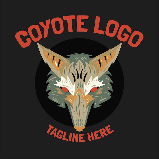 Free Vector coyote branding logo template