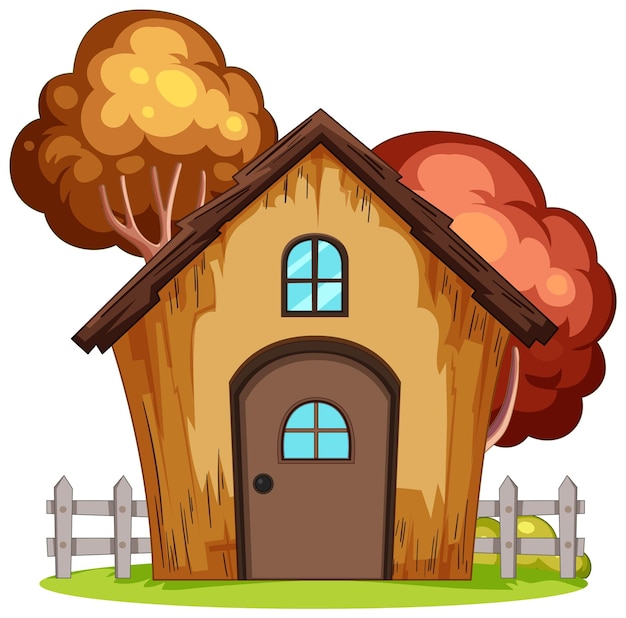 Free Vector cozy autumn vector cottage illustration