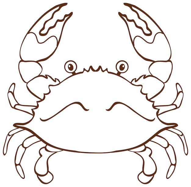 Free vector crab in doodle simple style on white background