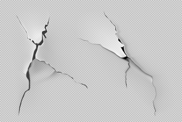 Free vector crack of paint or paper on transparent background