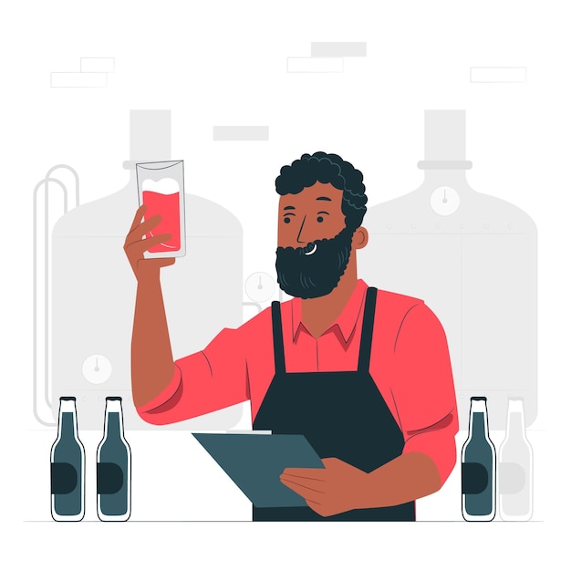 Craft beer manufacturing concept illustration