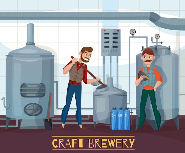 Craft Brewery Cartoon Illustration