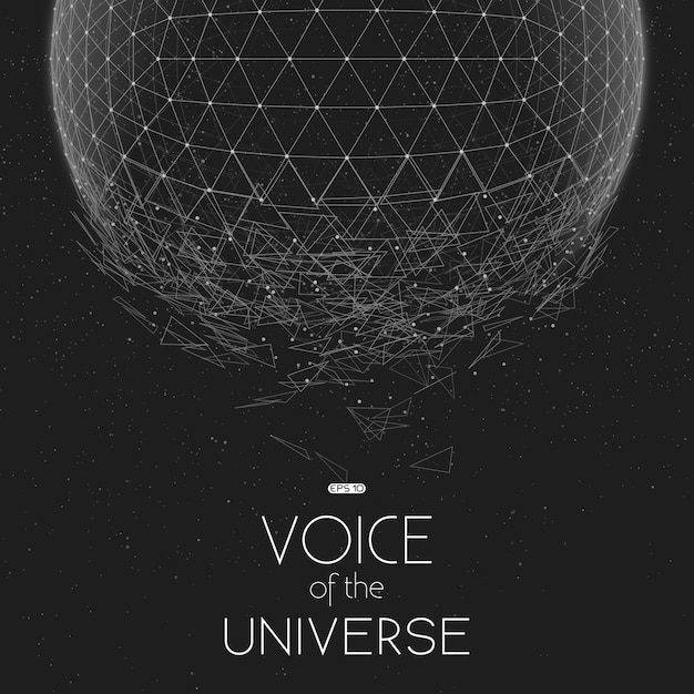 Free vector crashing grayscale space sphere