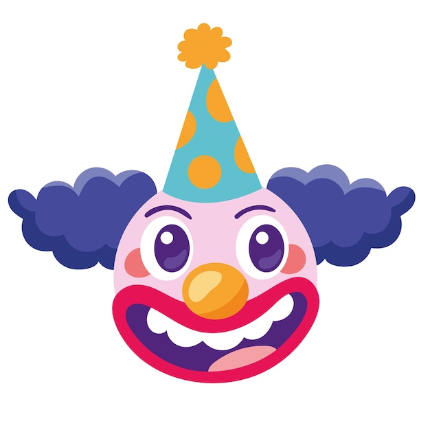 Free Vector crazy clown emoticon face