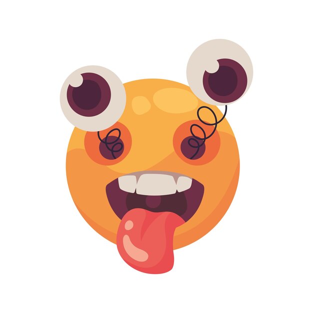 crazy emoji fools day icon isolated