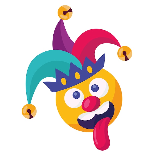 Free Vector crazy joker emoticon face