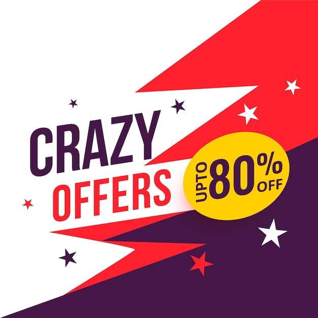 Crazy offer sale banner with discount details