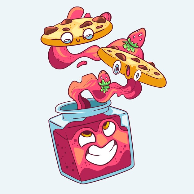 Crazy style food illustration