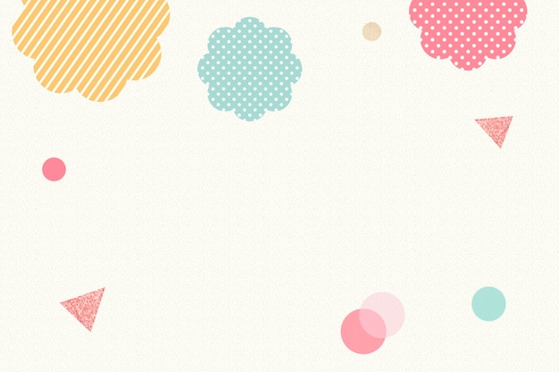 Free vector cream geometric background, cute colorful patterns design vector