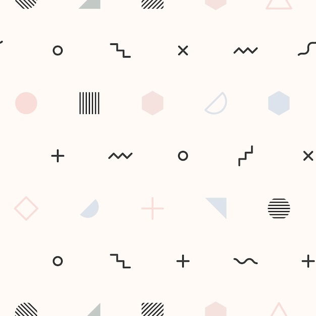 Free vector cream memphis pattern wallpaper