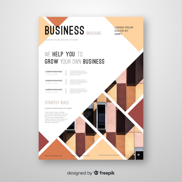 Free Vector cream mosaic shades business flyer template