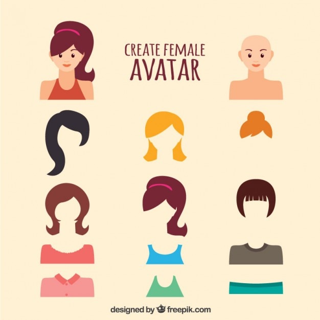 Free vector create female avatar