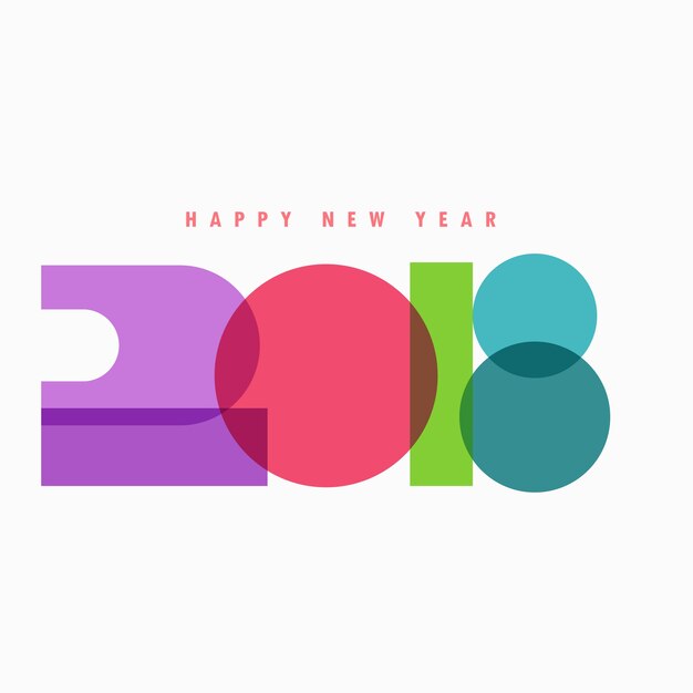 creative 2018 text colorful design