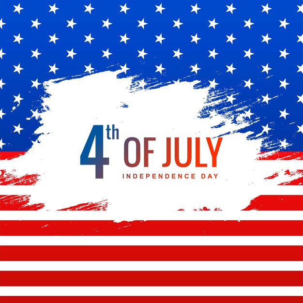 Creative 4th of july american flag style brush stroke background