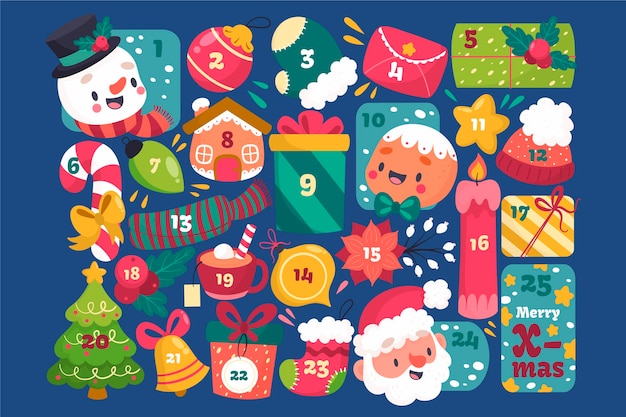 Creative advent calendar with festive elements