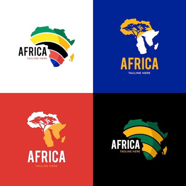 Creative africa map logo pack