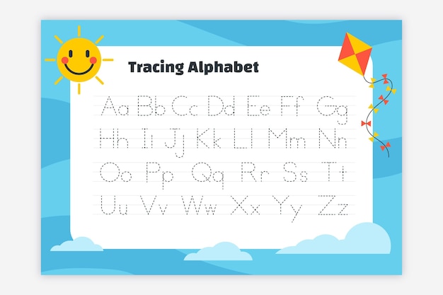 Creative alphabet tracing template