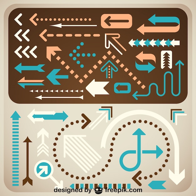 Free Vector creative arrows set retro design